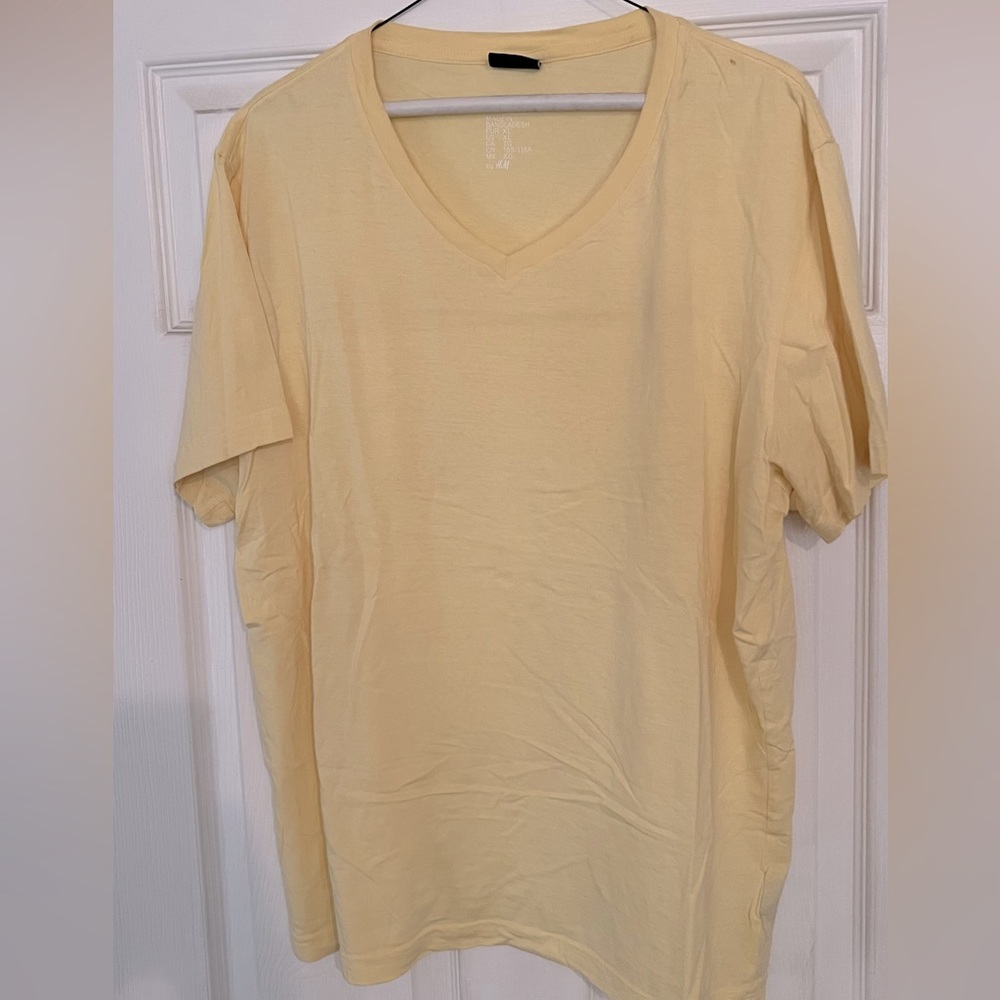 Men's Yellow V-Neck T-Shirt